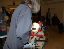 Ted getting serious on a very dry piece of wood